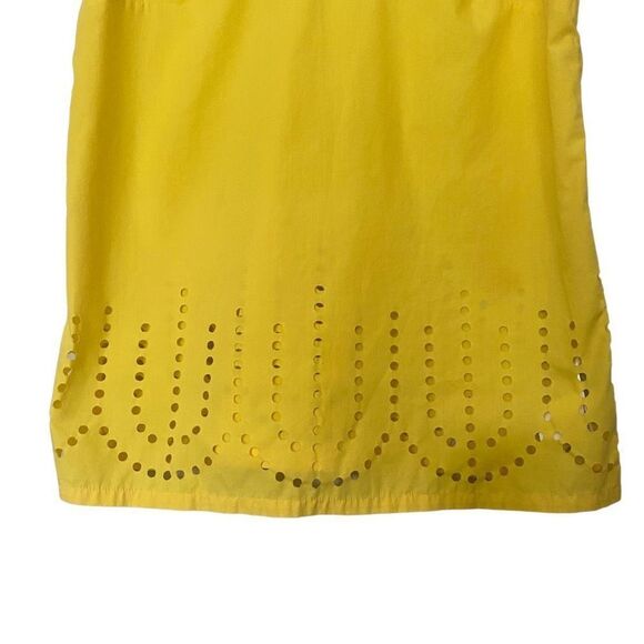 Gap Small Bright Yellow Lightweight Tank Top Eyelet Cutout Detail - Picture 3 of 7